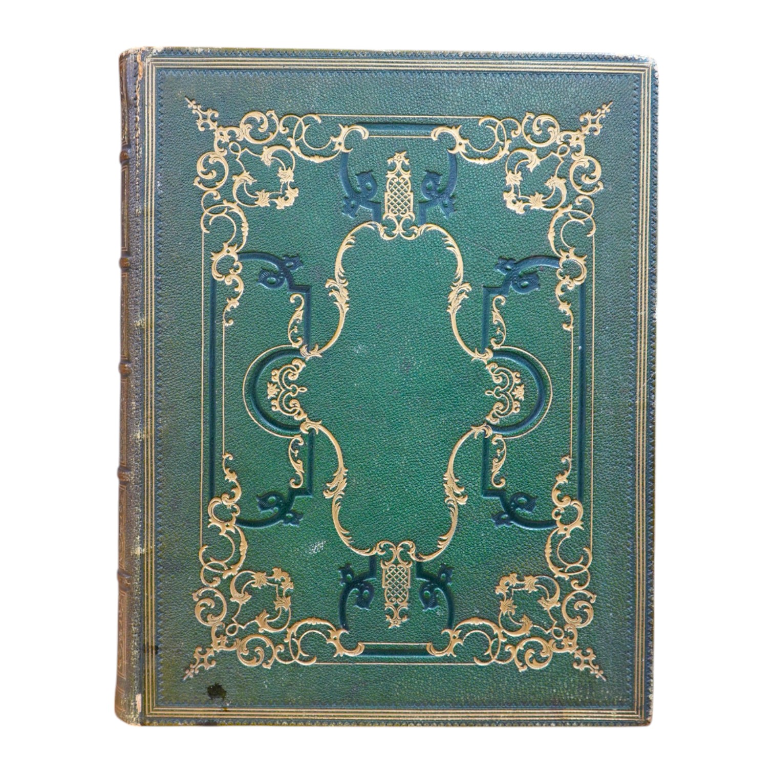 An early Victorian leather p-bound album compiled by Sophia Smith, July 1847, with verses and watercolour sketches. Condition - fair